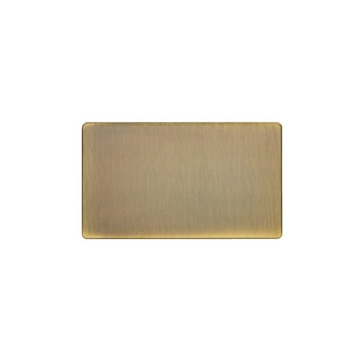 Eurolite Switches Antique Brass Concealed 3mm Double Blank Plate - Antique Brass