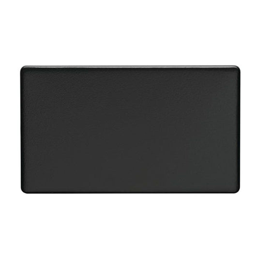 Eurolite Switches Matt Black Concealed 3mm Double Blank Plate - Matt Black