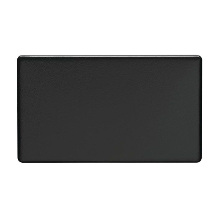 Eurolite Switches Matt Black Concealed 3mm Double Blank Plate - Matt Black