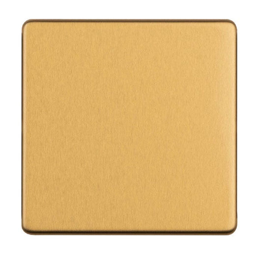 Eurolite Switches Satin Brass Concealed 3mm Single Blank Plate - Satin Brass