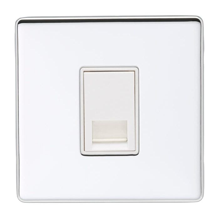 Eurolite Switches Polished Chrome Concealed 3mm Telephone Master - Matt White