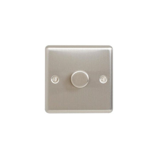 Eurolite Switches Satin Stainless Enhance Decorative 1 Gang Dimmer - Satin Stainless