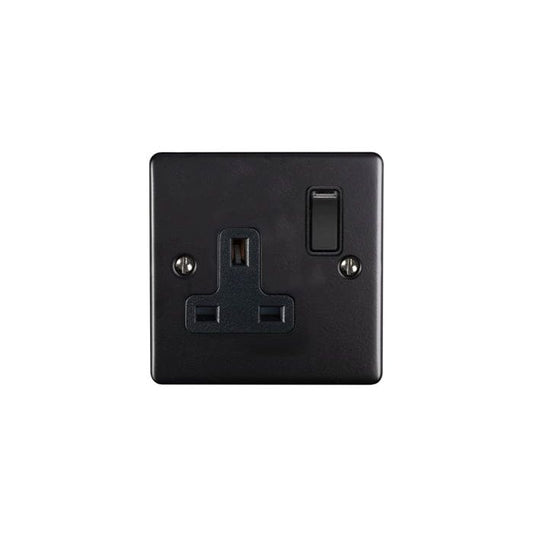 Eurolite Plug Sockets Matt Black Enhance Decorative 1 Gang Socket - Matt Black