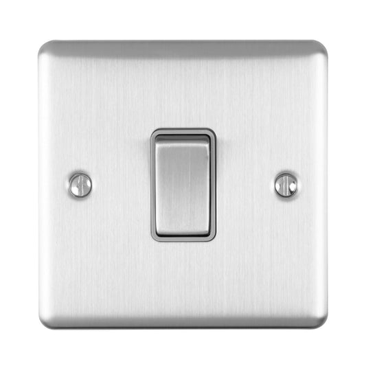 Eurolite Switches Satin Stainless Enhance Decorative 1 Gang Switch - Satin Stainless