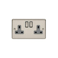Eurolite Plug Sockets Satin Stainless Enhance Decorative 2 Gang Socket - Satin Stainless