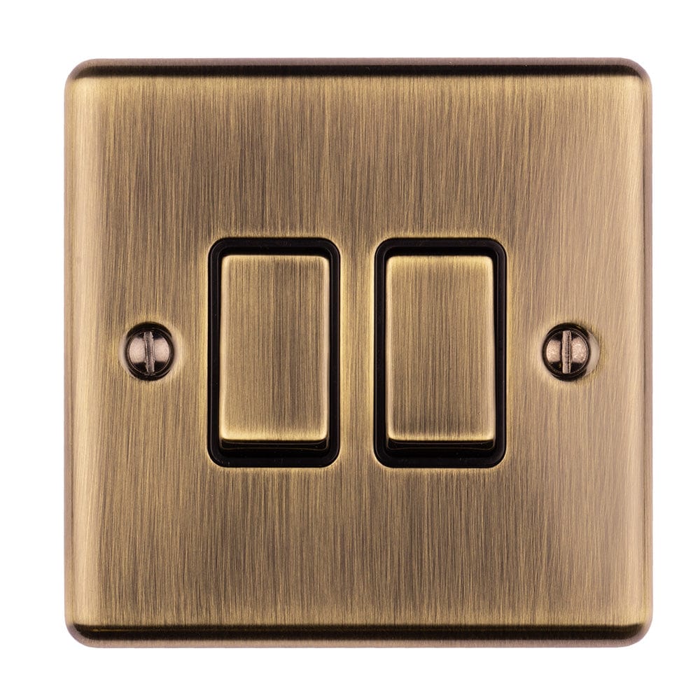 Eurolite Switches Antique Enhance Decorative 2 Gang Switch - Antique