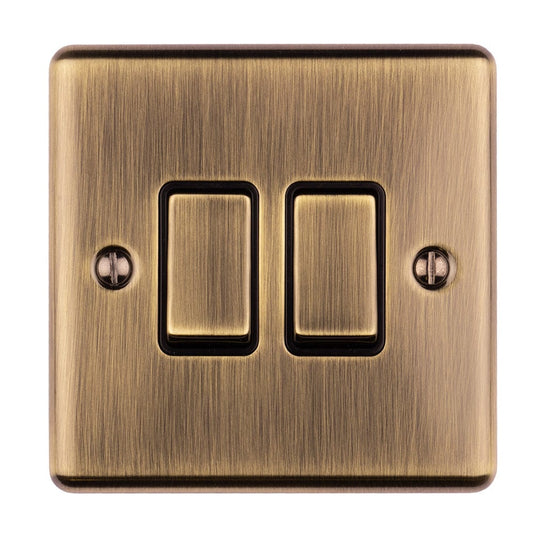 Eurolite Switches Antique Enhance Decorative 2 Gang Switch - Antique