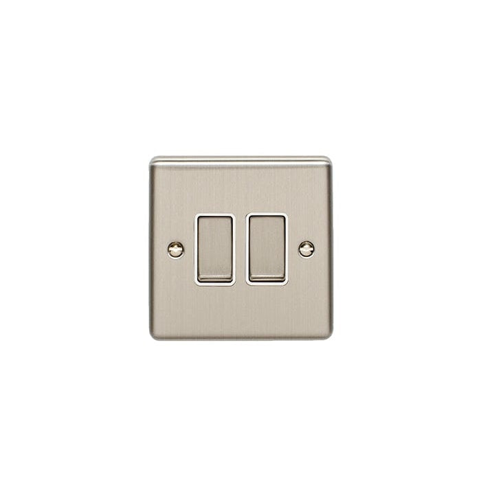 Eurolite Switches Satin Stainless Enhance Decorative 2 Gang Switch - Satin Stainless