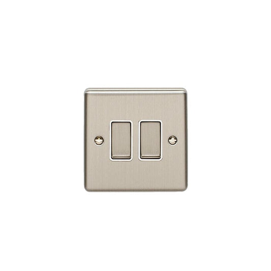 Eurolite Switches Satin Stainless Enhance Decorative 2 Gang Switch - Satin Stainless