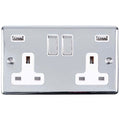 Eurolite Plug Sockets Polished Chrome Enhance Decorative 2 Gang Usb Socket - Polished Chrome