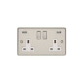 Eurolite Plug Sockets Satin Stainless Enhance Decorative 2 Gang Usb Socket - Satin Stainless