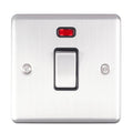 Eurolite Switches Satin Stainless Enhance Decorative 20Amp Switch With Neon Indicator - Satin Stainless