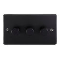 Eurolite Switches Matt Black Enhance Decorative 3 Gang Dimmer - Matt Black