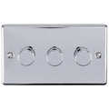 Eurolite Switches Polished Chrome Enhance Decorative 3 Gang Dimmer - Polished Chrome