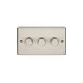 Eurolite Switches Satin Stainless Enhance Decorative 3 Gang Dimmer - Satin Stainless