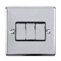 Eurolite Switches Polished Chrome Enhance Decorative 3 Gang Switch - Polished Chrome