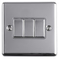 Eurolite Switches Polished Chrome Enhance Decorative 3 Gang Switch - Polished Chrome