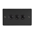 Eurolite Switches Matt Black Enhance Decorative 3 Gang Toggle Switch - Matt Black
