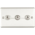 Eurolite Switches Satin Stainless Enhance Decorative 3 Gang Toggle Switch - Satin Stainless