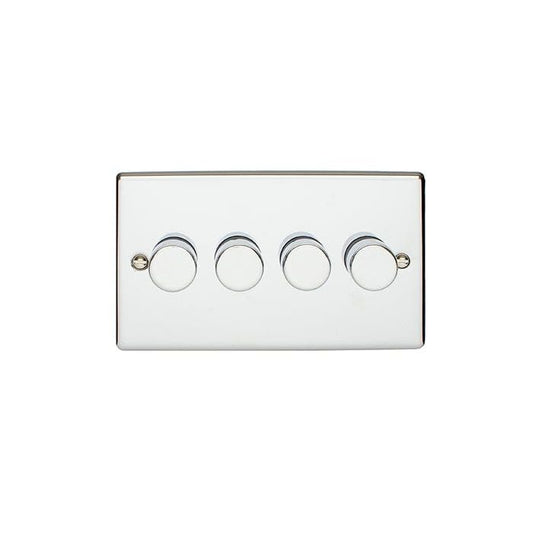 Eurolite Switches Polished Chrome Enhance Decorative 4 Gang Dimmer - Polished Chrome
