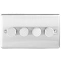 Eurolite Switches Satin Stainless Enhance Decorative 4 Gang Dimmer - Satin Stainless