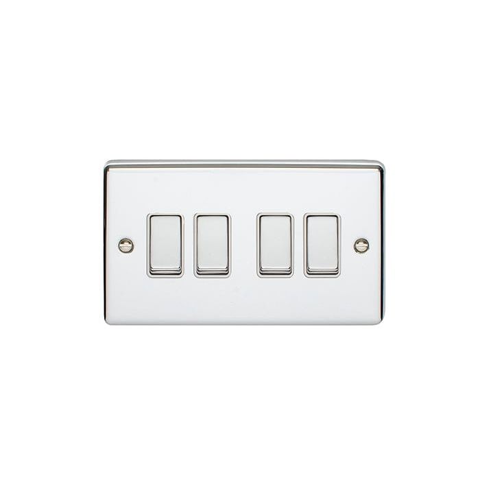 Eurolite Switches Polished Chrome Enhance Decorative 4 Gang Switch - Polished Chrome