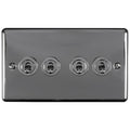 Eurolite Switches Black Nickel Enhance Decorative 4 Gang Toggle Switch - Black Nickel