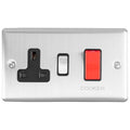Eurolite Switches Satin Stainless Enhance Decorative 45Amp Switch With A Socket - Satin Stainless