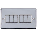 Eurolite Switches Polished Chrome Enhance Decorative 6 Gang Switch - Polished Chrome