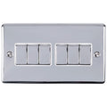 Eurolite Switches Polished Chrome Enhance Decorative 6 Gang Switch - Polished Chrome