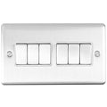 Eurolite Switches Satin Stainless Enhance Decorative 6 Gang Switch - Satin Stainless