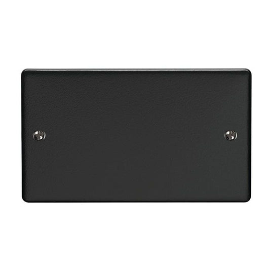 Eurolite Switches Matt Black Enhance Decorative Double Blank Plate - Matt Black