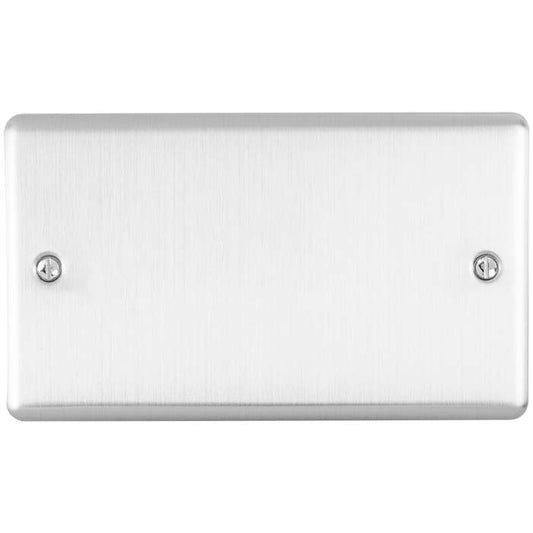 Eurolite Switches Satin Stainless Enhance Decorative Double Blank Plate - Satin Stainless