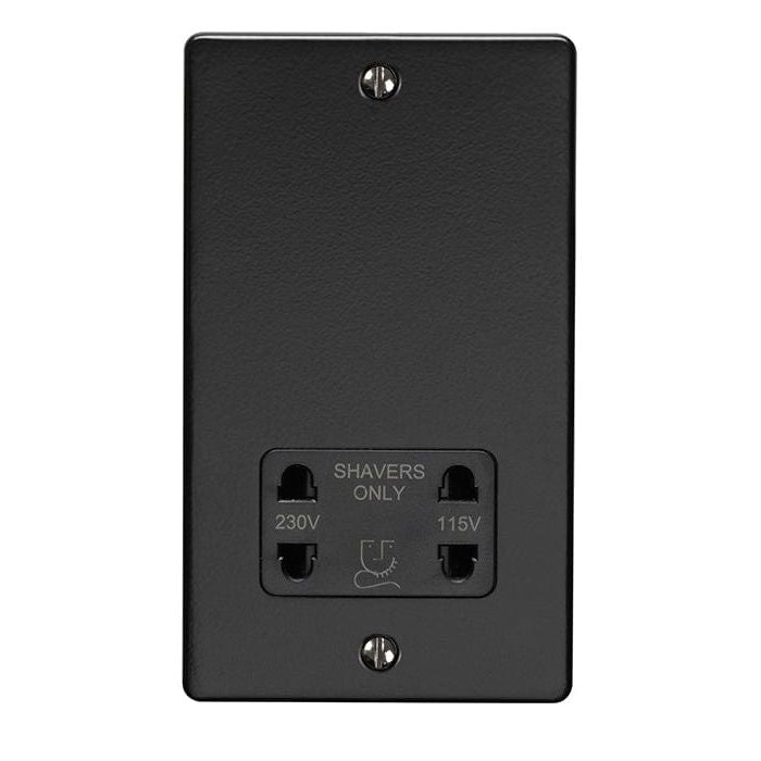 Eurolite Plug Sockets Matt Black Enhance Decorative Shaver Socket - Matt Black