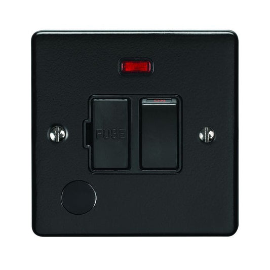 Eurolite Switches Matt Black Enhance Decorative Switched Fuse Spur With Flex Outlet - Matt Black
