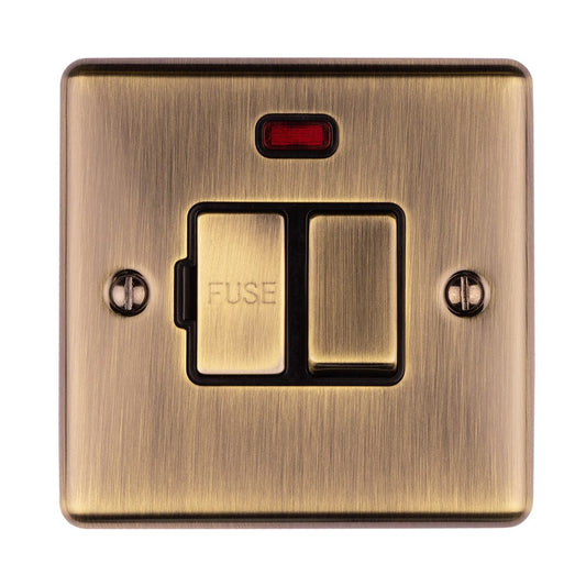 Eurolite Switches Antique Enhance Decorative Switched Fuse Spur With Neon Indicator - Antique