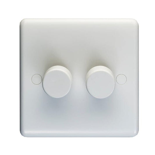 Eurolite Switches White Enhance White Plastic 2 Gang Dimmer - White