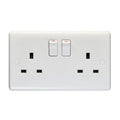 Eurolite Plug Sockets White Enhance White Plastic 2 Gang Switched Socket Single Pole - White