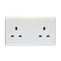 Eurolite Plug Sockets White Enhance White Plastic 2 Gang Unswitched Socket - White