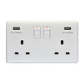 Eurolite Plug Sockets White Enhance White Plastic 2 Gang Usb Socket - White