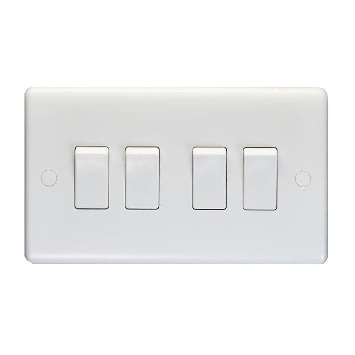 Eurolite Switches White Enhance White Plastic 4 Gang Switch - White