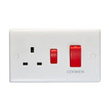 Eurolite Switches White Enhance White Plastic 45Amp Switch With A Socket - White