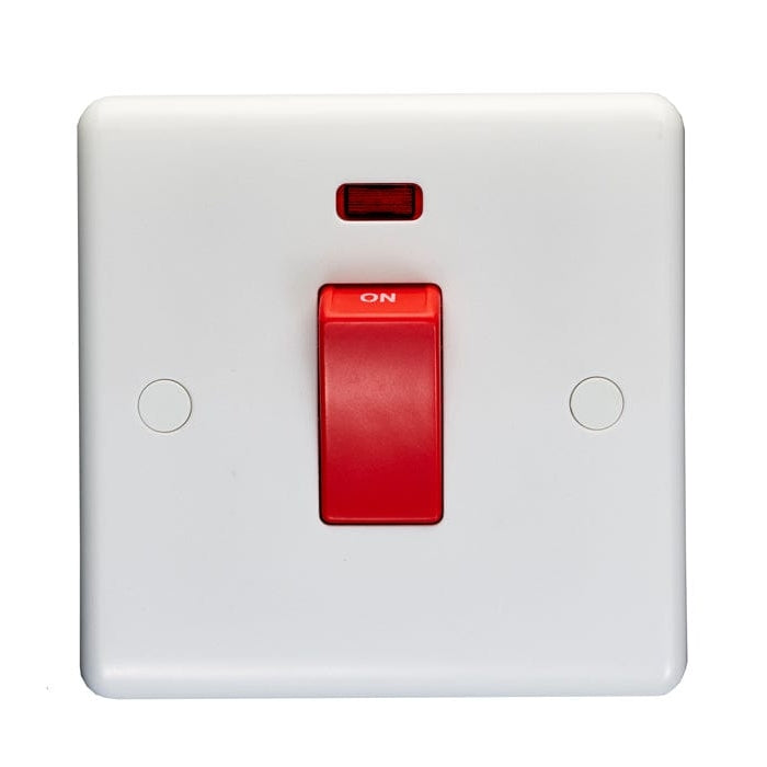 Eurolite Switches White Enhance White Plastic 45Amp Switch With Neon Indicator - White