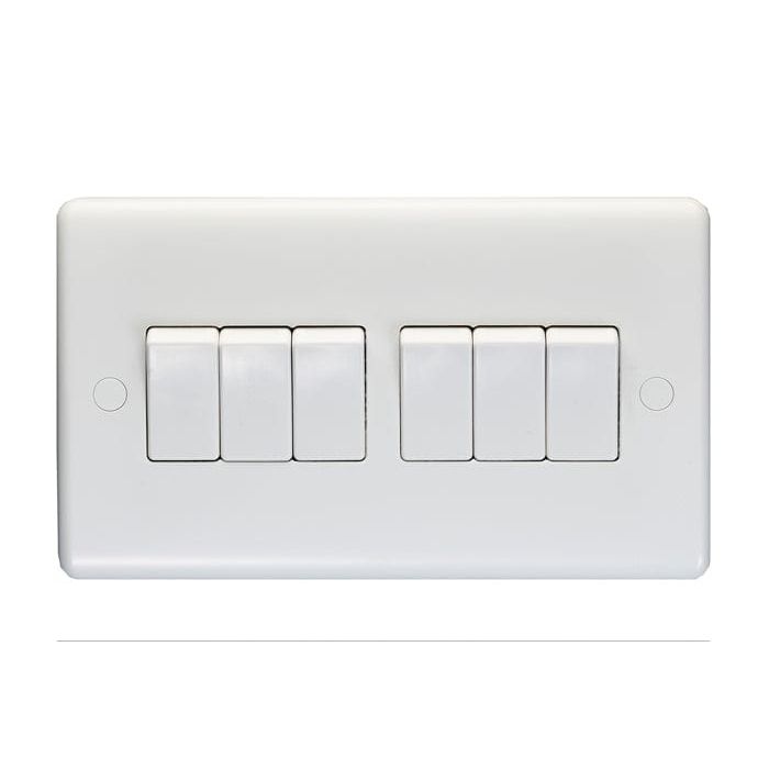 Eurolite Switches White Enhance White Plastic 6 Gang Switch - White