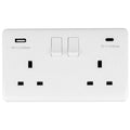 Eurolite Plug Sockets White Enhance White Plastic Enhance White Plastic 2 Gang Usb C Socket - White