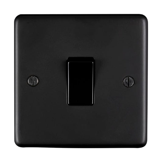 Eurolite Switches Matt Black Stainless steel 1 Gang Switch - Matt Black