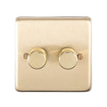 Eurolite Switches Satin Brass Stainless steel 2 Gang Dimmer - Satin Brass