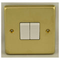 Eurolite Switches Satin Brass Stainless steel 2 Gang Switch - Satin Brass