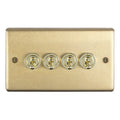 Eurolite Switches Satin Brass Stainless steel 4 Gang Toggle Switch - Satin Brass