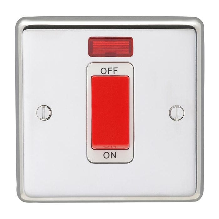 Eurolite Switches Polished Stainless Steel Stainless steel 45Amp Switch With Neon Indicator - Polished Stainless Steel